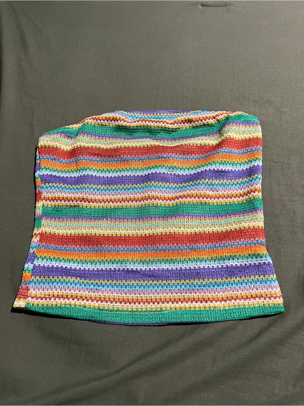 SHEIN Multicolor Striped Crochet Tube Top